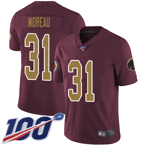Washington Redskins Limited Burgundy Red Men Fabian Moreau Alternate Jersey NFL Football #31 100th->youth nfl jersey->Youth Jersey